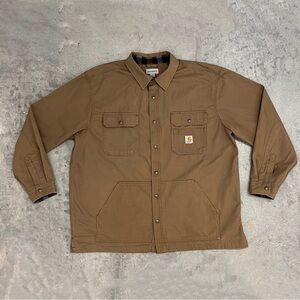 Carhartt Men's 2XL Rugged Flex Canvas Fleece Lined Snap Front Jacket